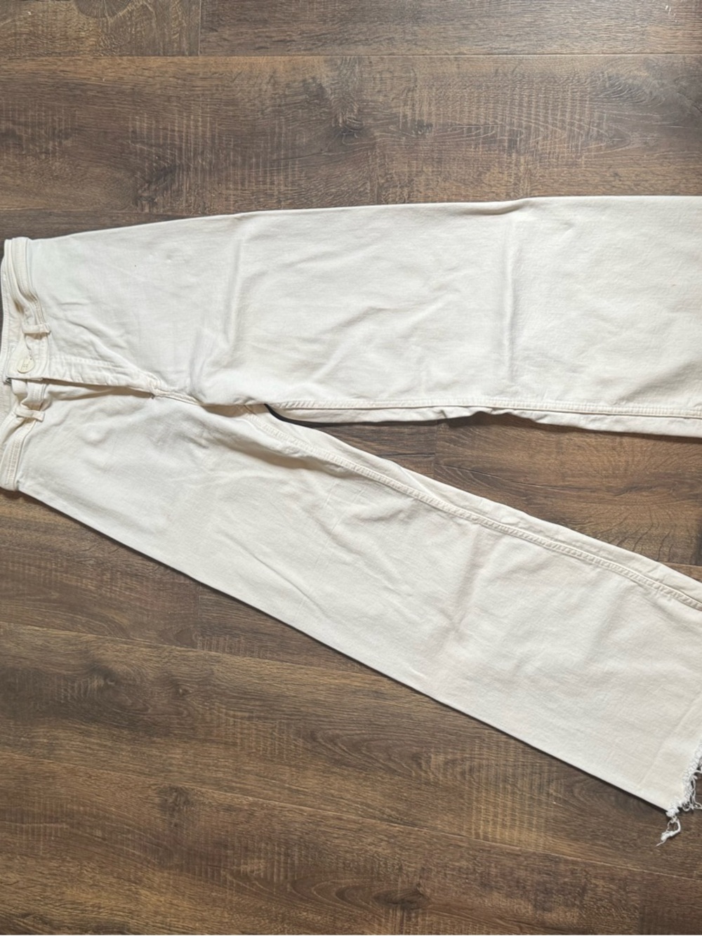 Zara Cream High-Rise Jeans